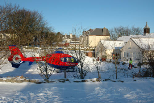 Helicopter in the snow