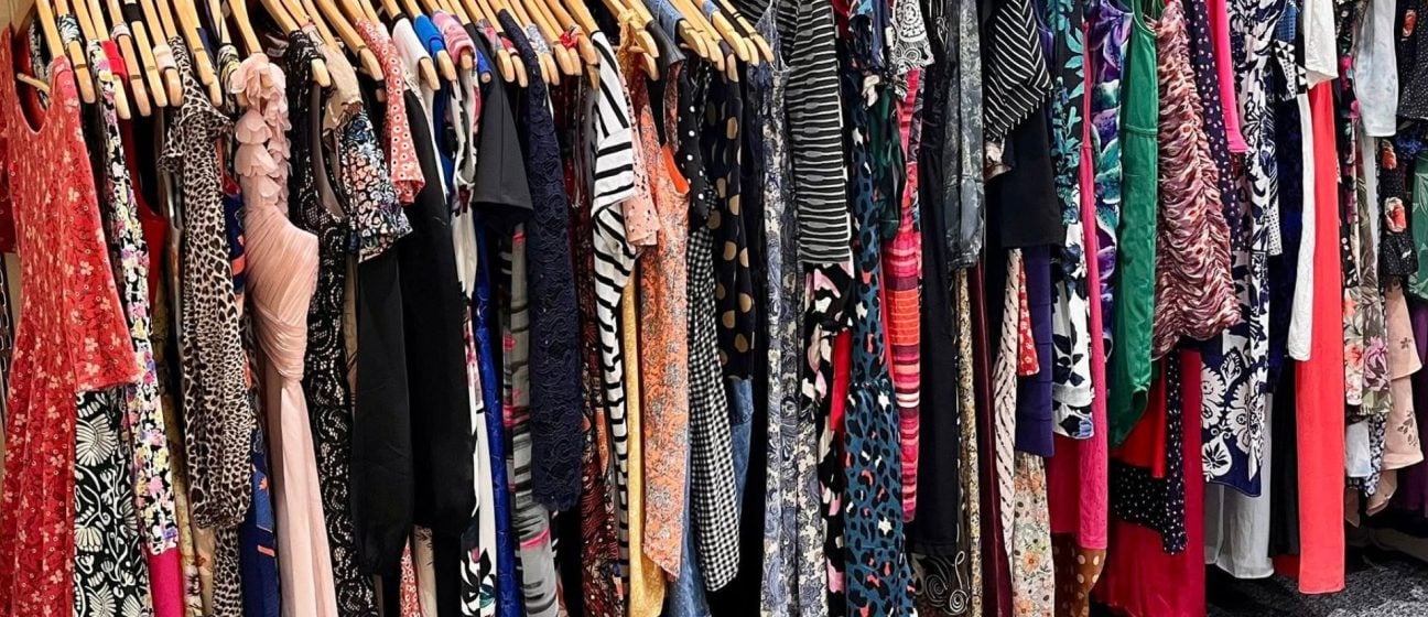 Garments at Okehampton charity shop