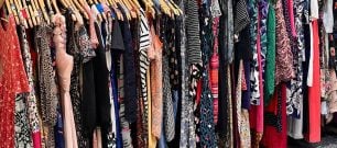 Garments at Okehampton charity shop