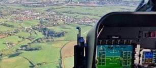 Aerial view from the aircraft cockpit