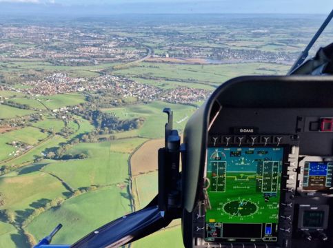 Aerial view from the aircraft cockpit