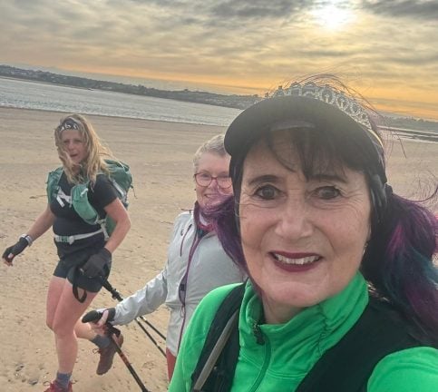 Debbie in training with friends