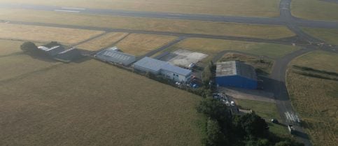 Aerial view of the current airbase at Exeter Airport