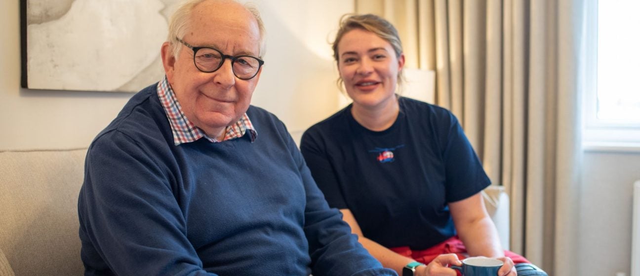 Crew member with a former patient