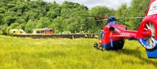 The Devon Air Ambulance aircraft working alongside other front-line emergency services teams