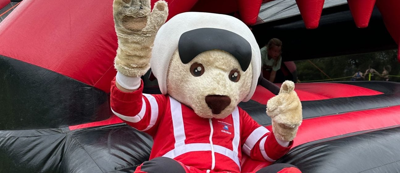 Ambrose bear at the Inflatable 5k challenge