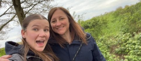 Imogen with a family member.