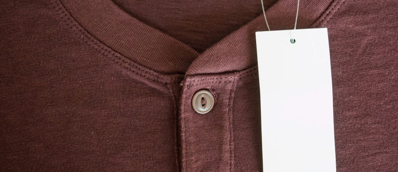 As-new garments with labels