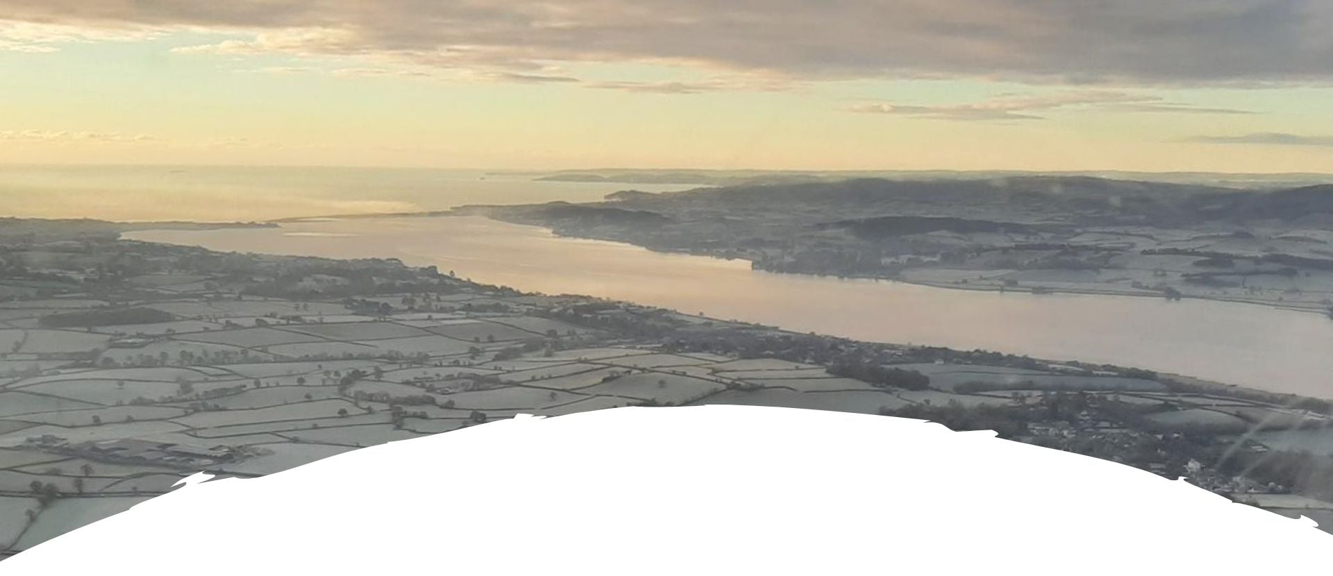 Aerial view of a frosty Exe Estuary
