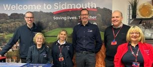 Devon Air Ambulance team celebrate the reopening of our Sidmouth shop