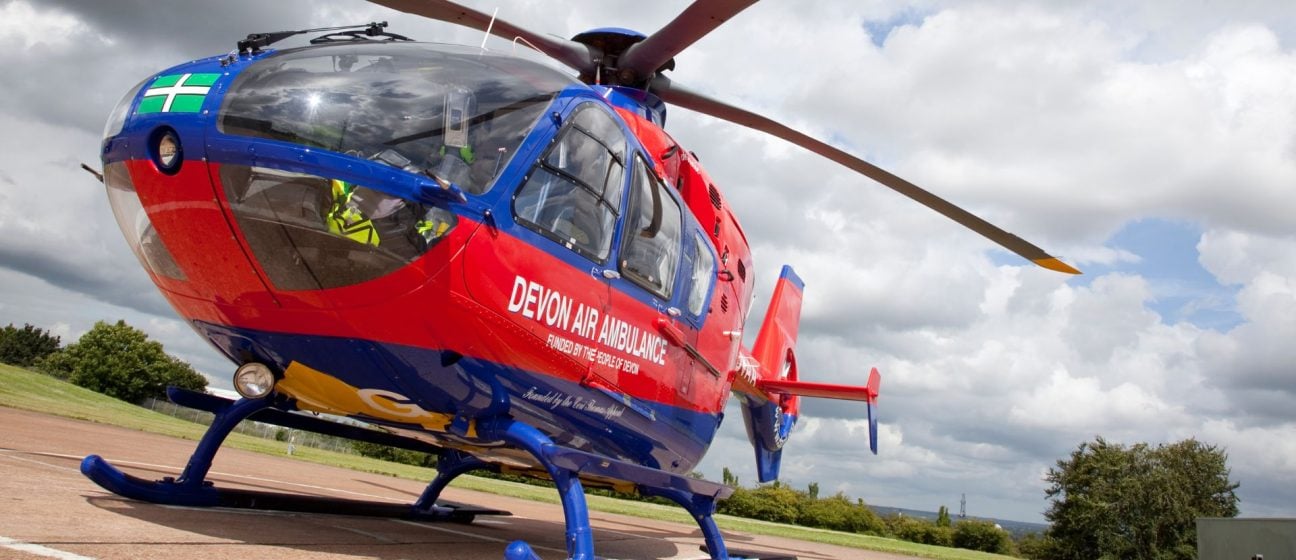 Devon Air Ambulance aircraft at the airbase