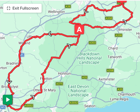 Map of our Legend (100 mile) cycle route