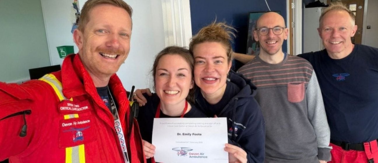 Emily Foote and members of the critical care team