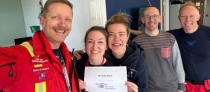 Emily Foote and members of the critical care team