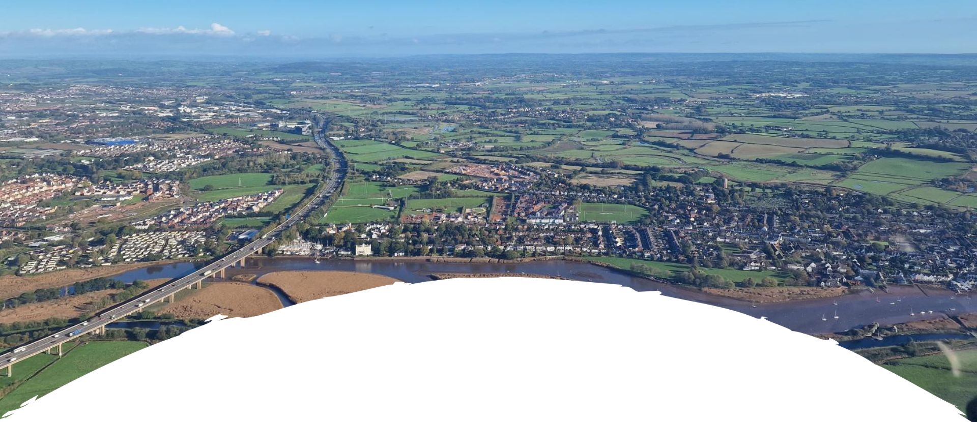 Springtime aerial view of Devon