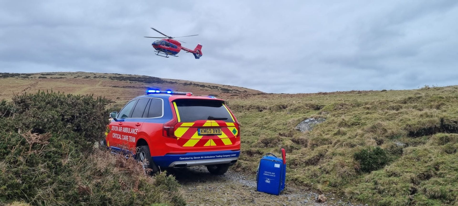 Devon Air Ambulance aircraft and critical care car