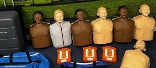 CPR & defib kit purchased with support from Parker Hannifin