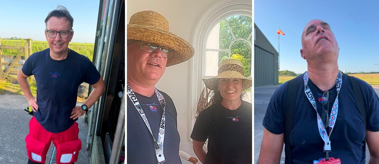 Crew members adapting to the heatwave