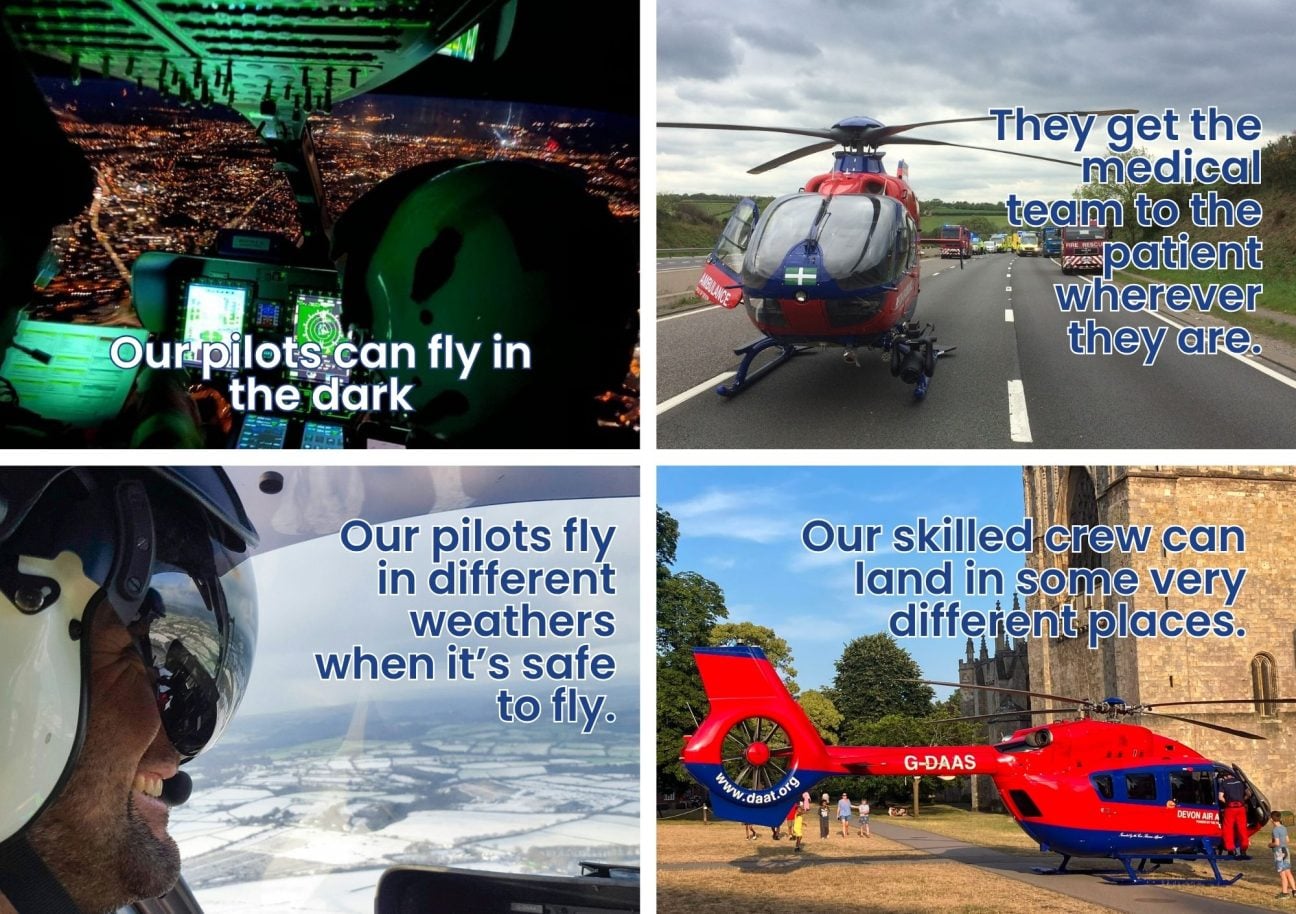 Places where our pilots can fly to and land