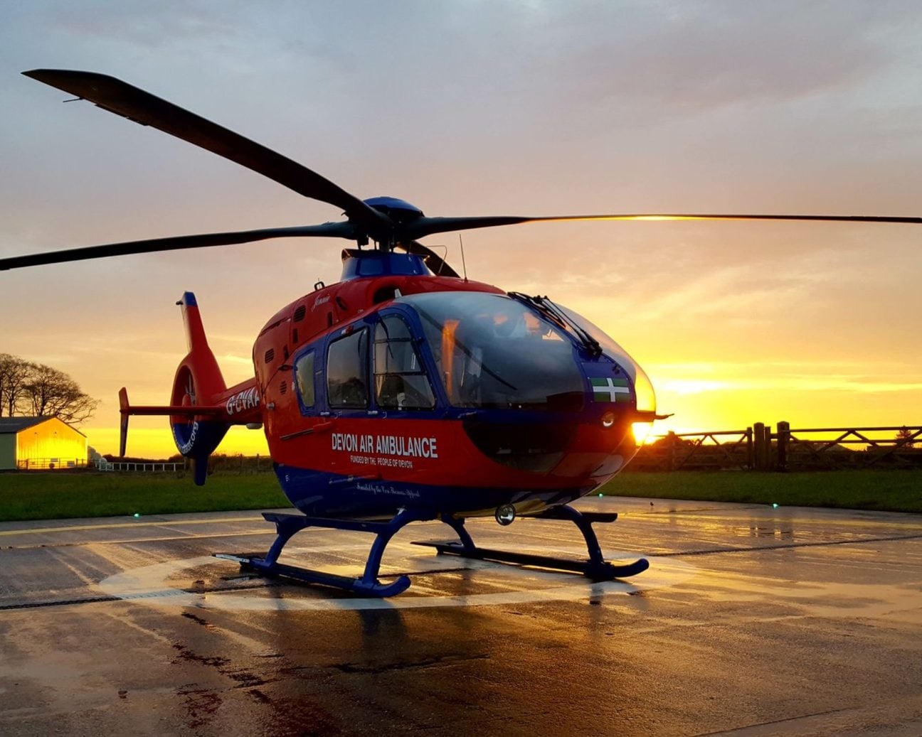 Aircraft and sunrise